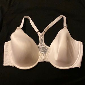 Maidenform Lace RacerBack T-Shirt Bra- White 40 DD